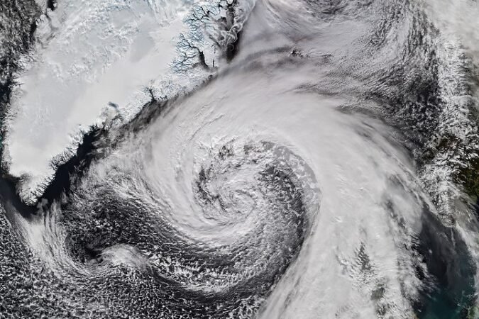 Powerful Cyclone Whips Past Iceland